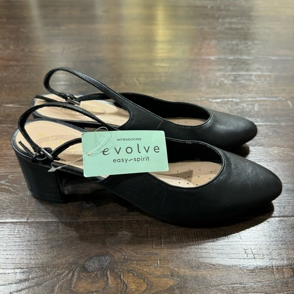 Easy Spirit Evolve Evrita Black Leather Heels Size 9 Women - Picture 4 of 12